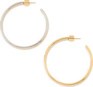 Jennifer Fisher 2-Tone Thread Hoop Earrings