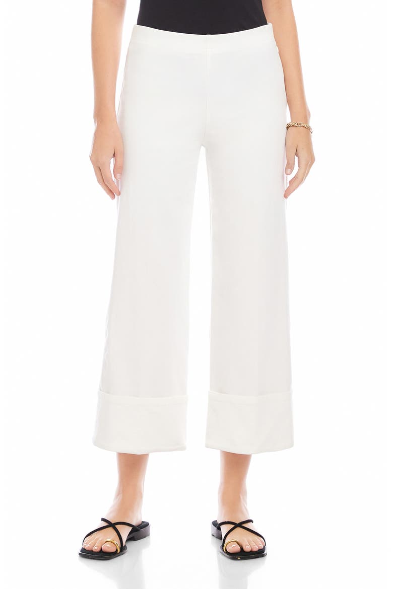 Regina Cuff Crop Wide Leg Pants, Main, color, OFF WHITE