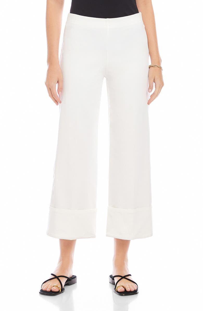 FIFTEEN TWENTY Regina Cuff Crop Wide Leg Pants, Main, color, Off White