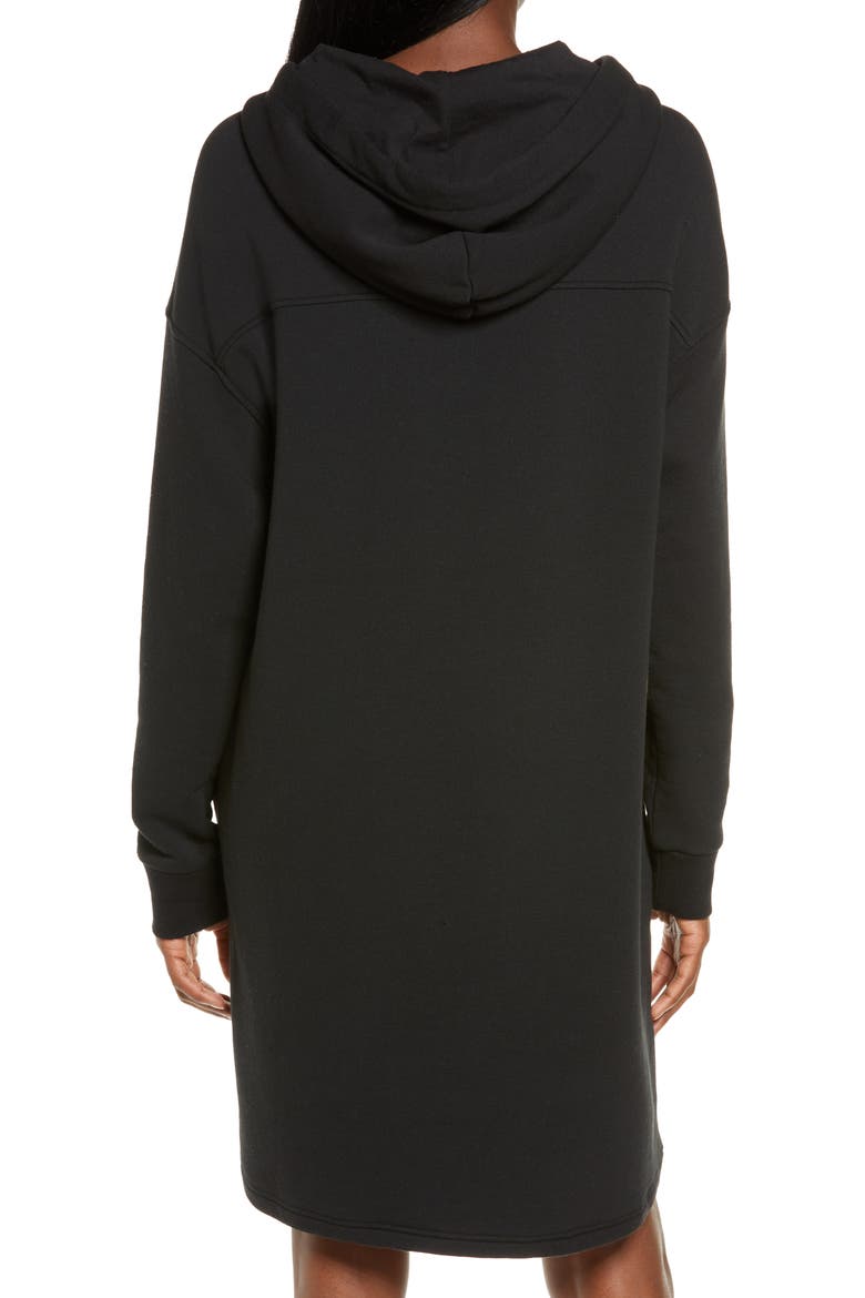 Aderlyn Fleece Lounge Hoodie Dress, Alternate, color, BLACK
