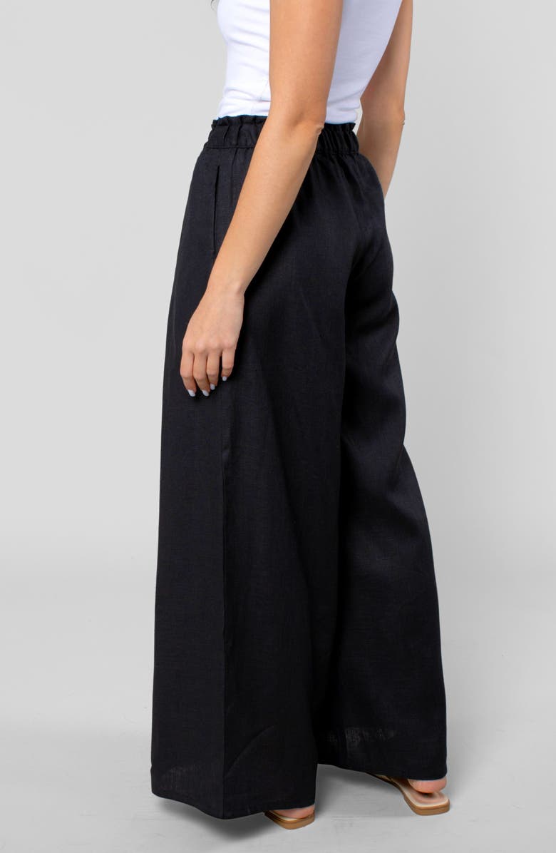 LEISURE LAB Linen Cabana Pant, Alternate, color, Black