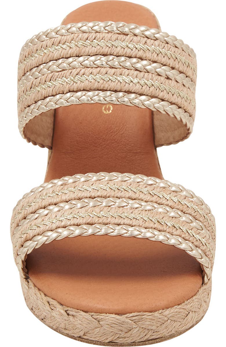 André Assous Nolita Wedge Slide Sandal, Alternate, color, Natural/Platino Stri