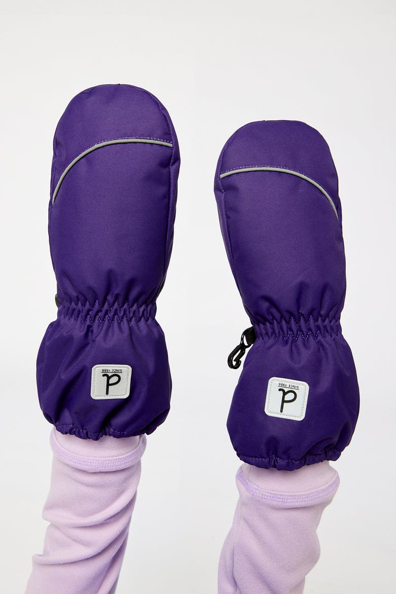 Palm Winter Play Waterproof Rubberized Mittens, Alternate, color, Dark Purple