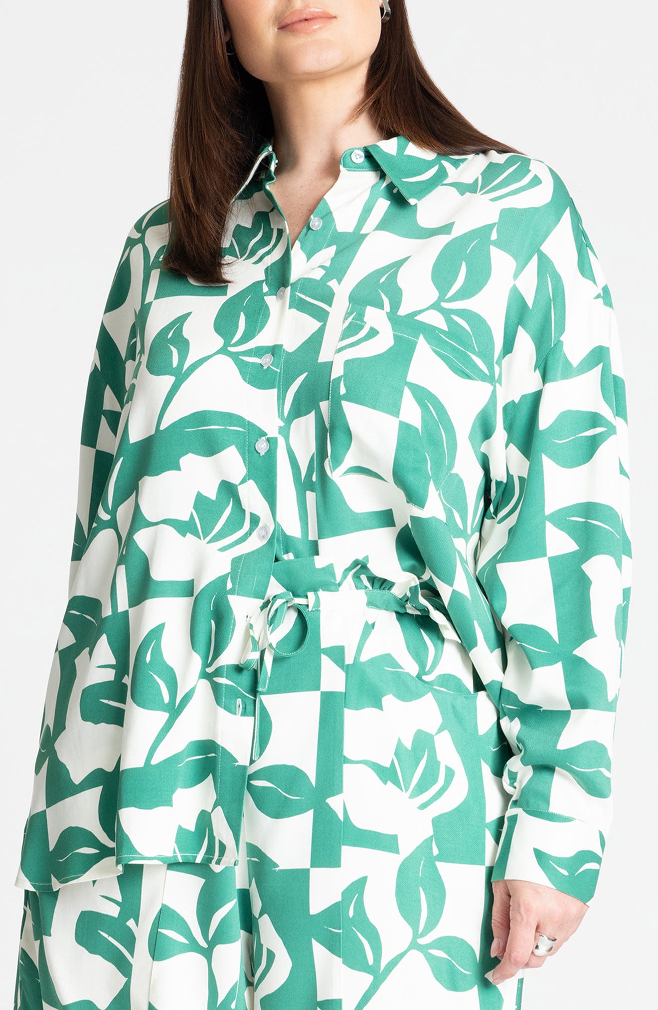 ELOQUII Relaxed Floral Shirt