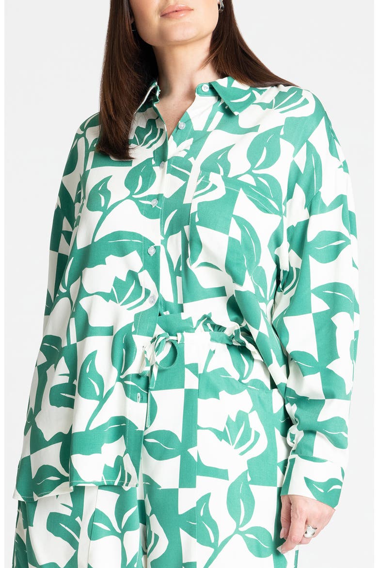 Relaxed Floral Shirt, Main, color, FOLIAGE CHECK