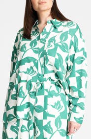 ELOQUII Relaxed Floral Shirt