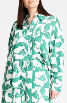 ELOQUII Relaxed Floral Shirt