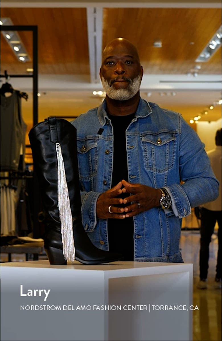 Joydistrict Rhinestone Fringe Pointed Toe Boot, sales video thumbnail