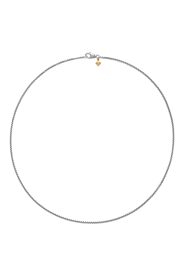 Box Chain Necklace in Sterling Silver with 14K Yellow Gold Accent, 1.7mm, Alternate, color, SILVER