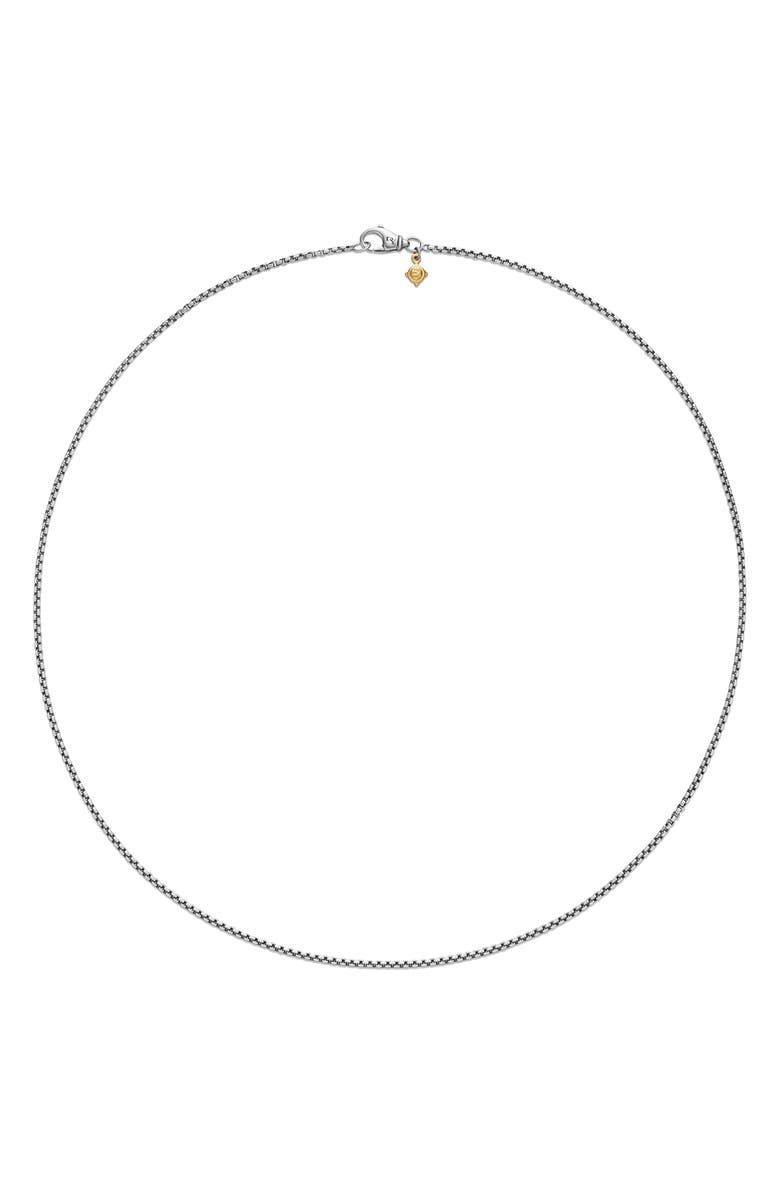 David Yurman Box Chain Necklace in Sterling Silver with 14K Yellow Gold Accent, 1.7mm, Alternate, color, Silver