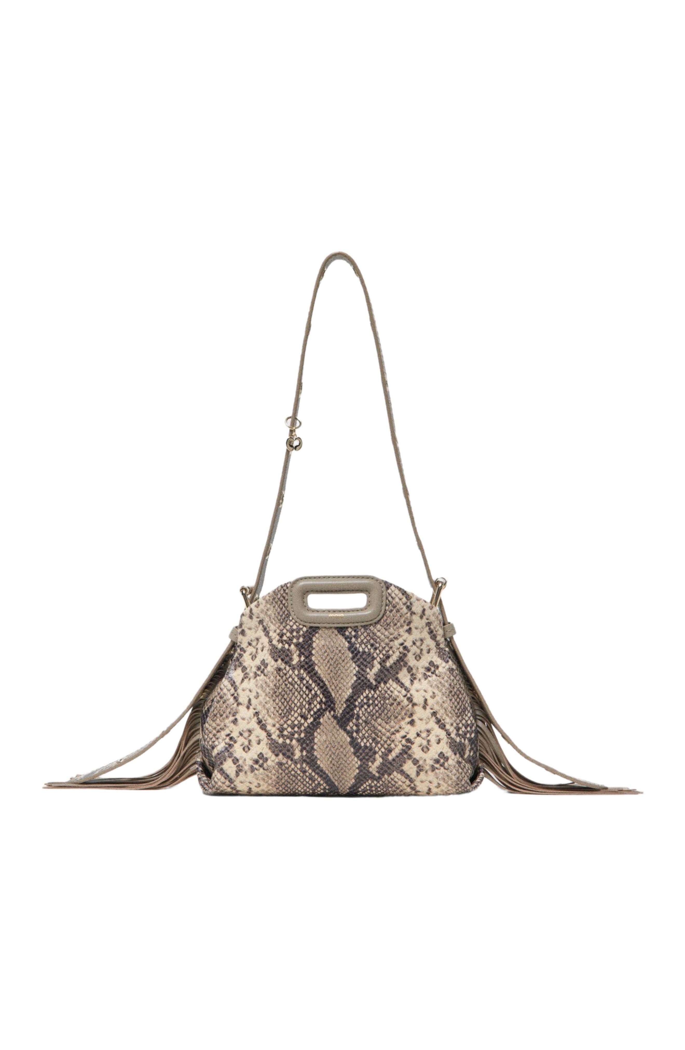 maje Python-embossed Miss M mini bag, Main, color, Natural Snake Print