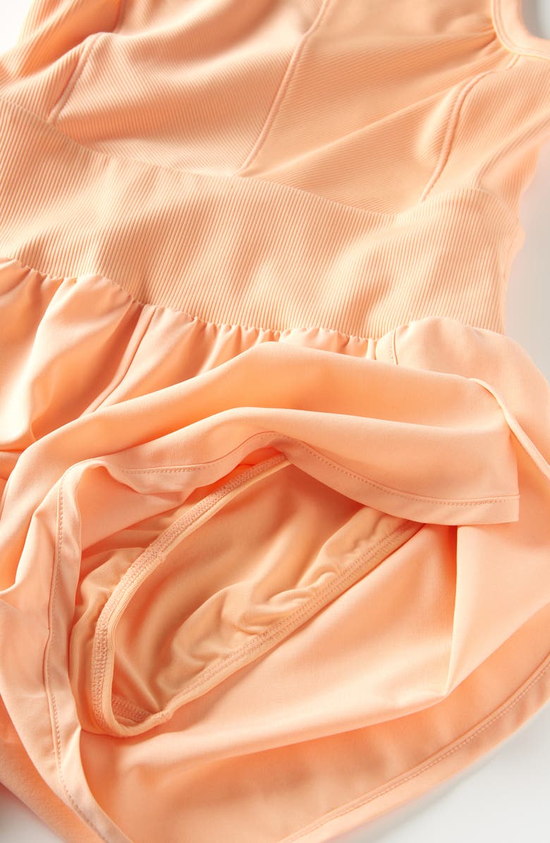 Zella Girl Kids' Summer Break Shorts Romper, Alternate, color, Coral Nectar