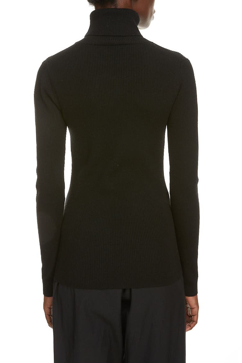 Tiger Crest Rib Merino Wool Turtleneck Sweater, Alternate, color, BLACK
