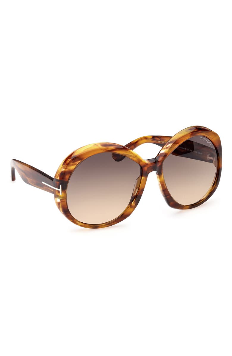 TOM FORD Annabelle 62mm Gradient Oversize Round Sunglasses, Alternate, color, 
