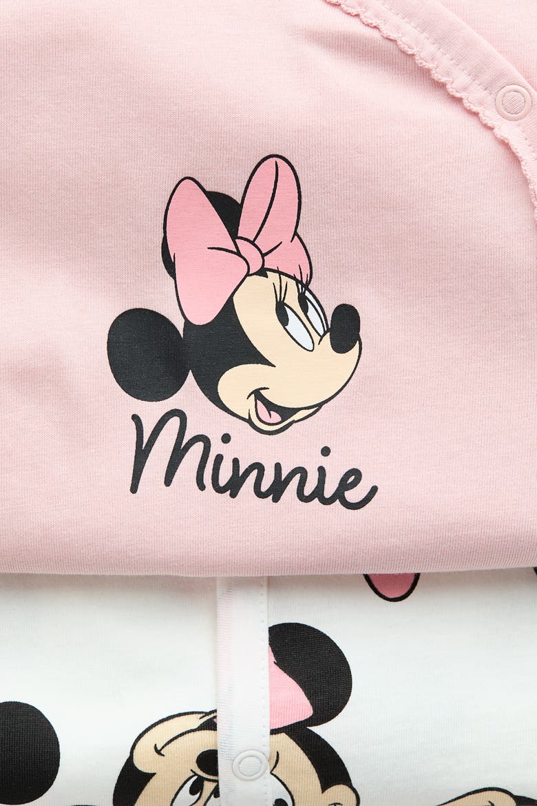 2-pack Printed Cotton Pajama Jumpsuits, Alternate, color, Light pink/Minnie Mouse