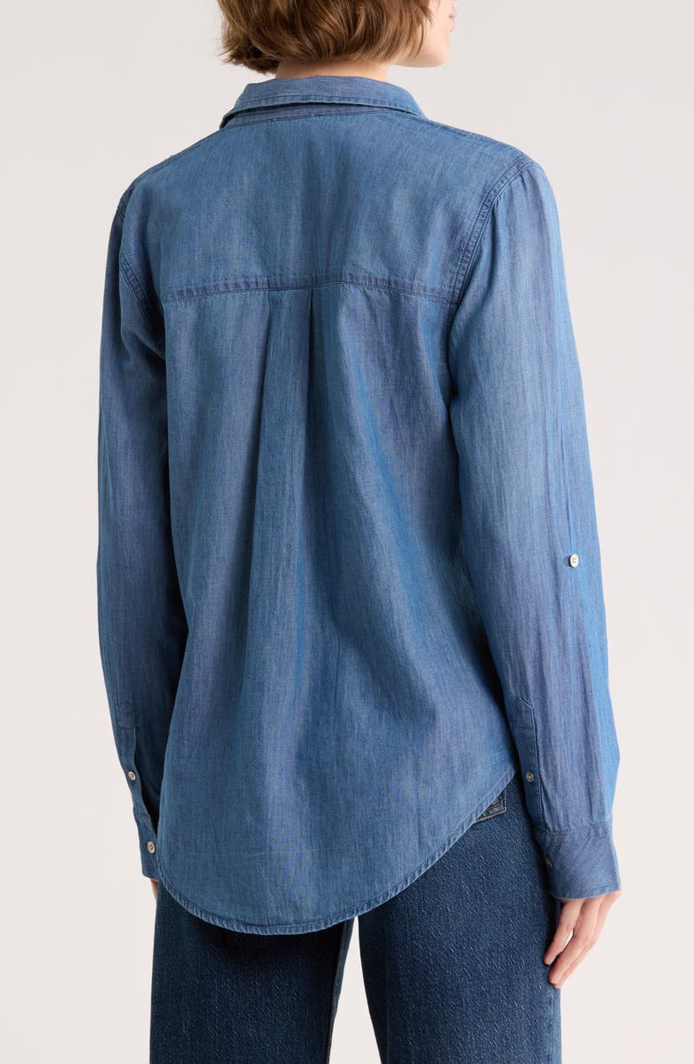 Caslon<sup>®</sup> Casual Chambray Button-Up Shirt, Alternate, color, Medium Wash