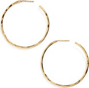 Argento Vivo Sterling Silver Medium Hammered Hoop Earrings