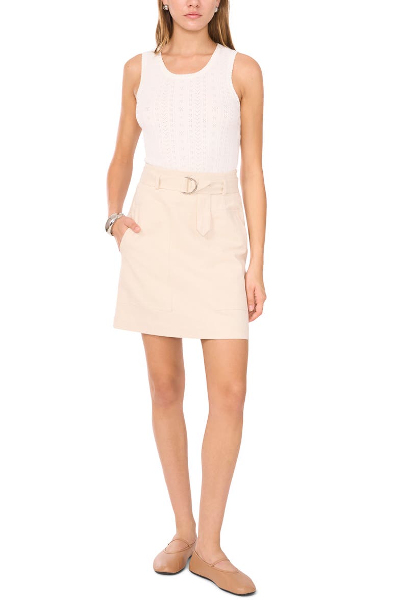 1.STATE Belted Cotton & Linen Cargo Miniskirt, Alternate, color, 