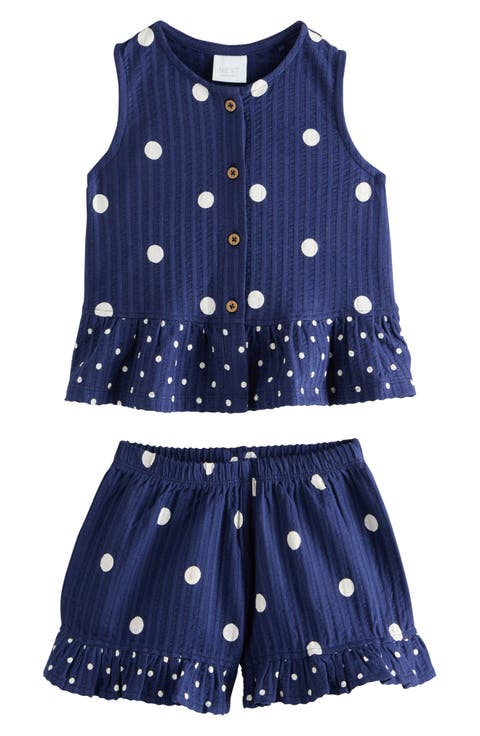Kids' Polka Dot Peplum Top & Shorts Set (Baby, Toddler & Little Kid)