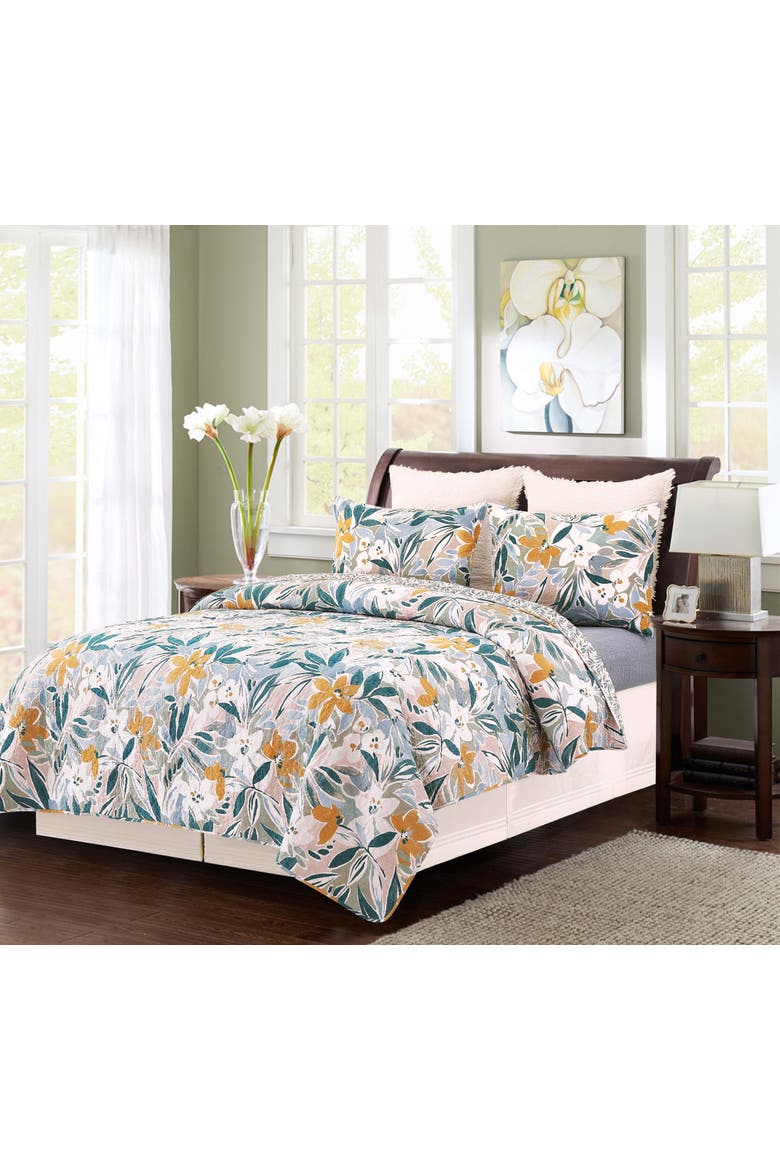 Blue Joelle Bedding Quilt Collection Sets, Alternate, color, Blue