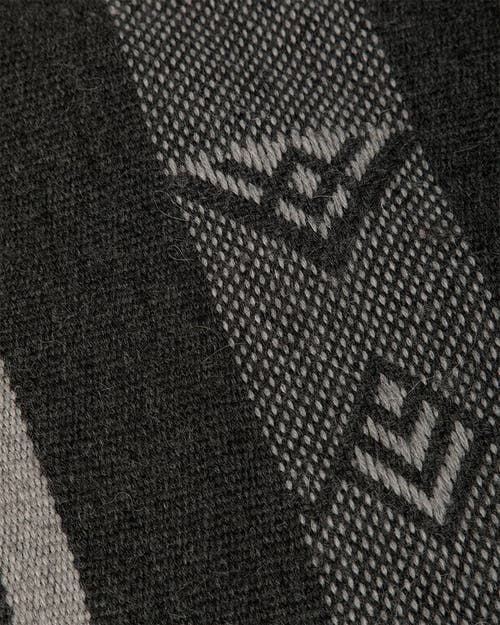 Voz Wide Diagonal Alpaca Blanket In Charcoal/grey