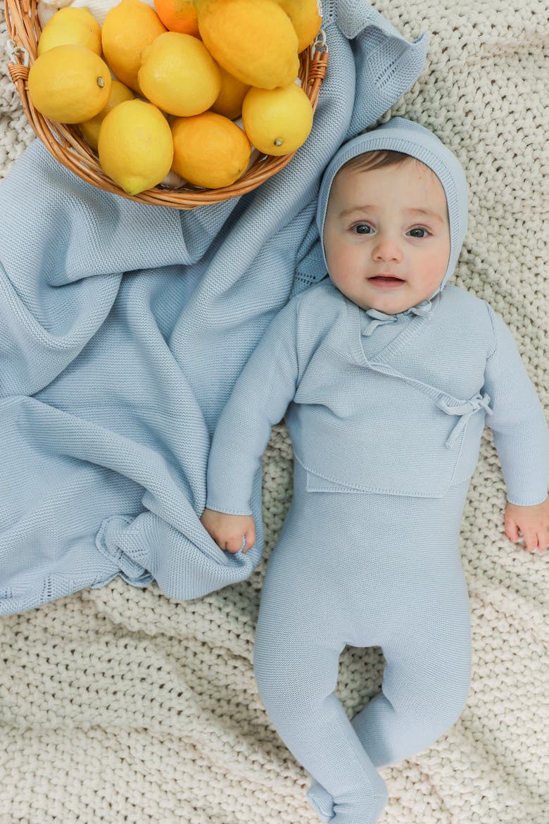 Knit Romper and Wrap Cardigan Set, Alternate, color, Blue
