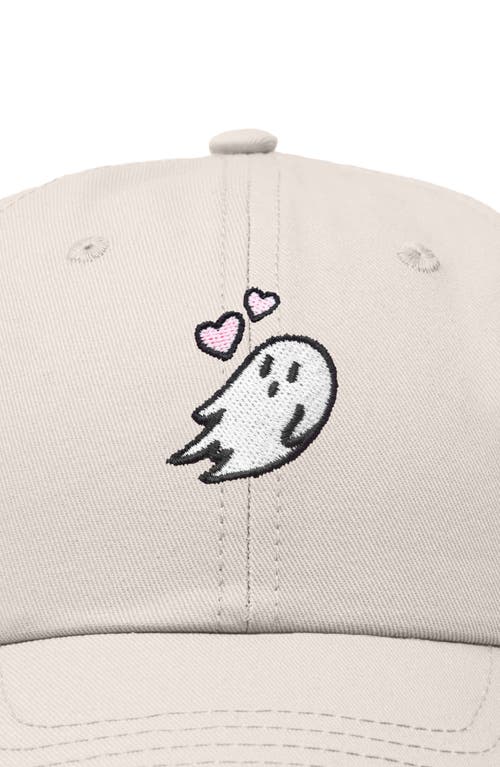 Dalix Heartly Ghost Embroidered Cap In Beige