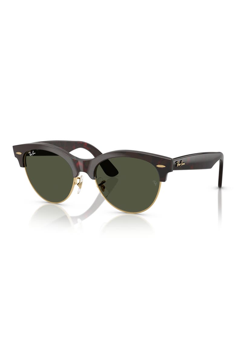 Clubmaster Way 54mm Square Sunglasses, Alternate, color, RED HAVANA ON GOLD