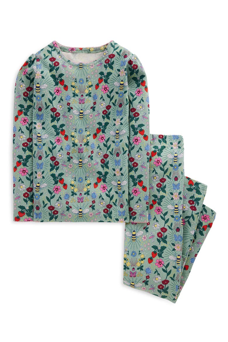 Kids' Snug Long John Pajamas, Main, color, BEE GARDEN