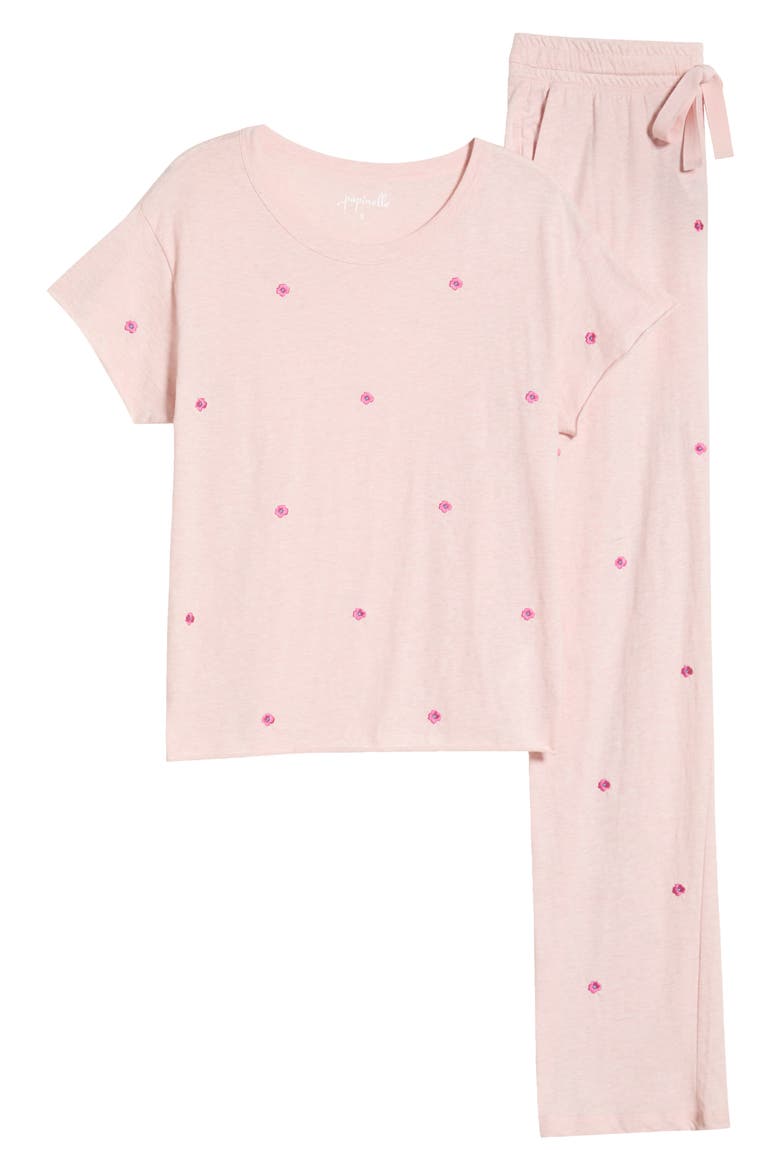 Jada Boxy Organic Cotton Pajamas, Alternate, color, PETAL PINK