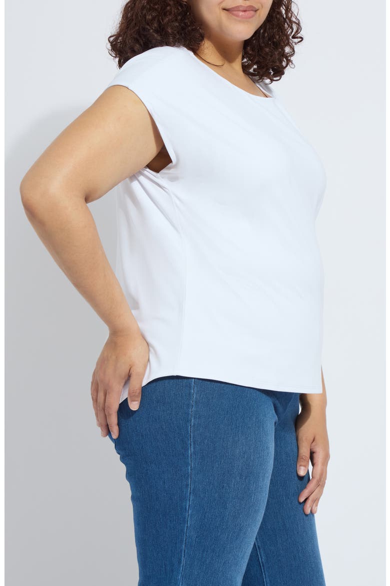 'Lyssentials Cap Sleeve T-Shirt, Alternate, color, WHITE