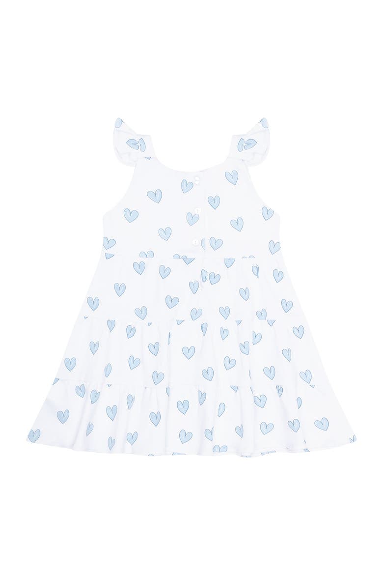 Blue Heart Print Ruffle Dress - Baby, Alternate, color, Blue