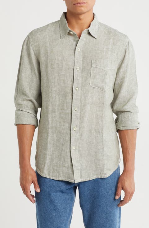 New Party Breezer Linen Long Sleeve Button-Up Shirt
