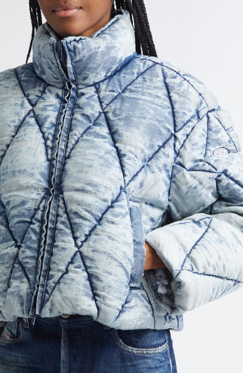 DIESEL<sup>®</sup> W-Histel Quilted Puffer Jacket, Alternate, color, Blue/ Misty Rose