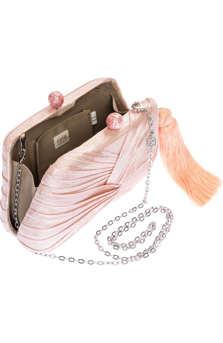 Rafe New York Rosie Draped Clutch, Alternate, color, Peach
