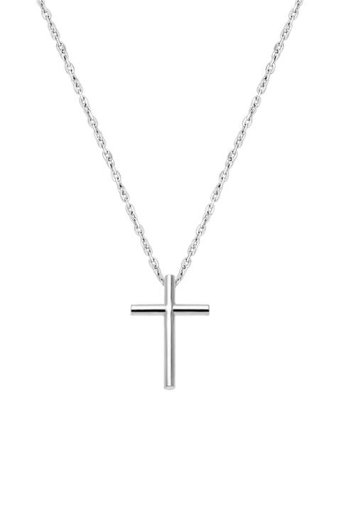14K Gold Rounded Cross Necklace
