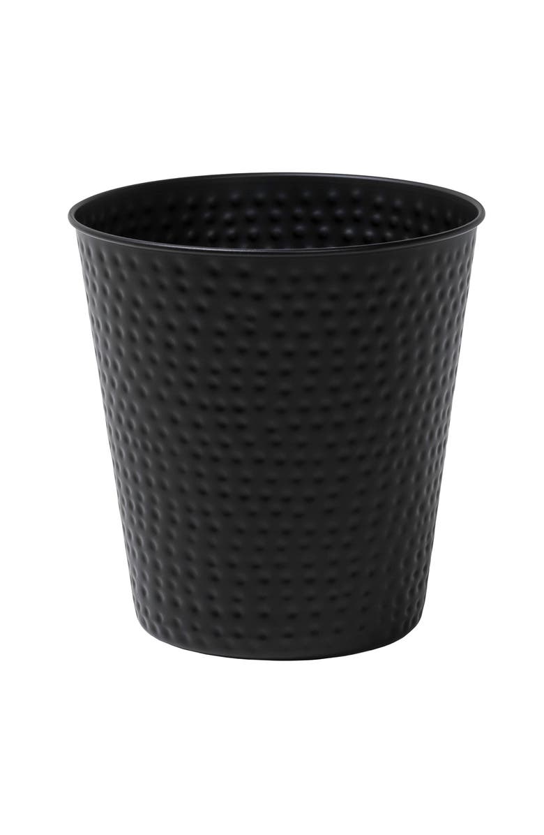 HAPPIMESS Axel Modern Minimalist Hammered Steel 2-Gallon Wastebasket, Main, color, Matte Black