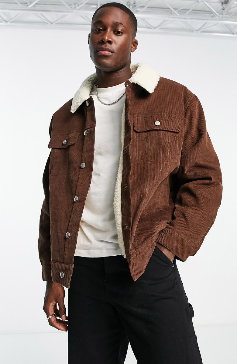 ASOS DESIGN Oversize Corduroy Western Jacket, Main, color,