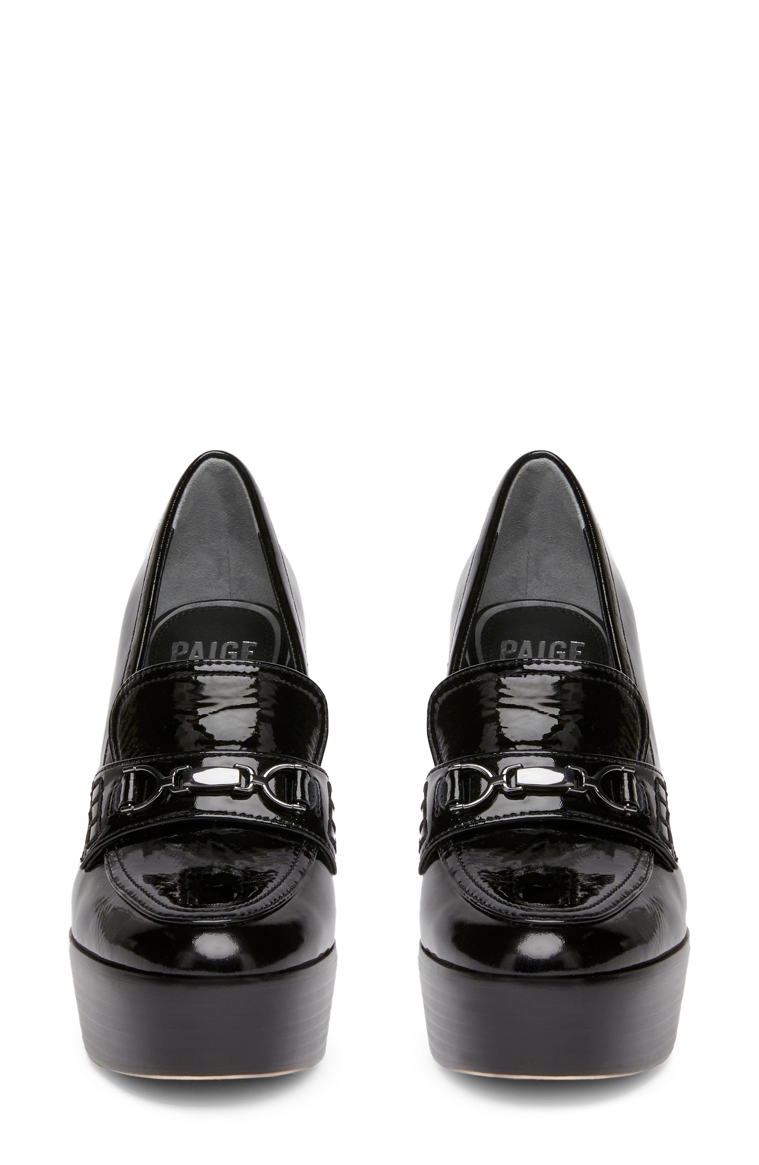 PAIGE Masha Bit Loafer Pump, Alternate, color, Blk Patent