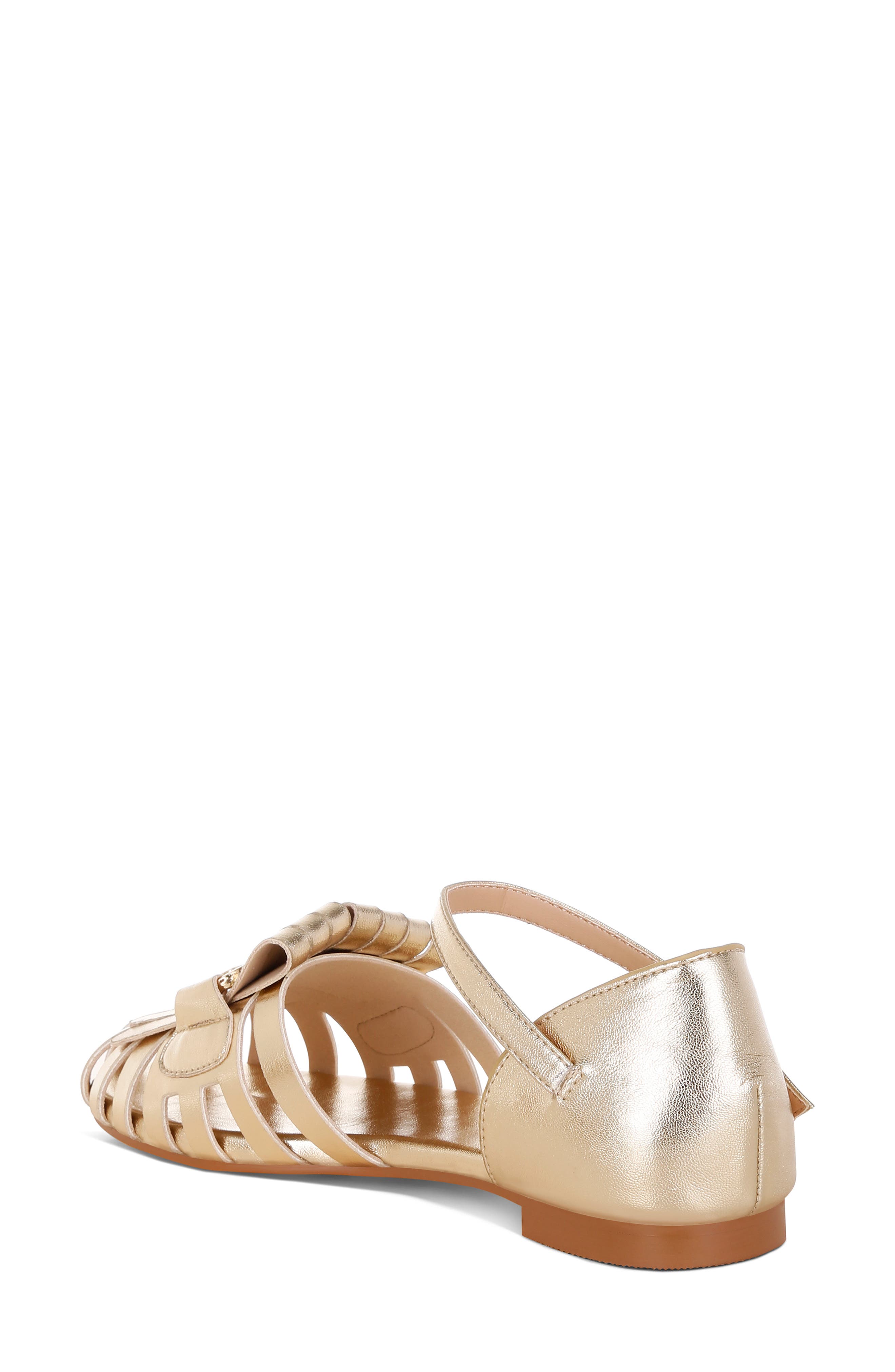 Noori Faux Leather Kiltie Sandal, Alternate, color, GOLD