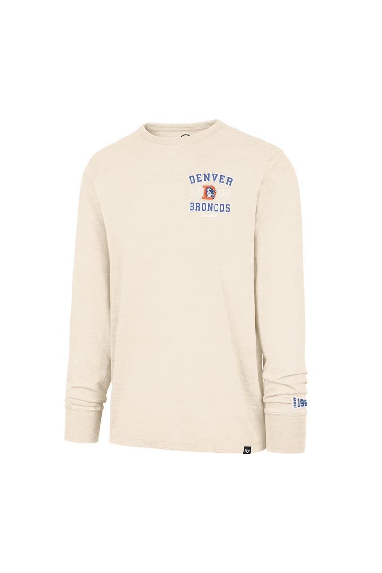 Men's '47  Tan Denver Broncos Heavy Slub Long Sleeve T-Shirt, Alternate, color, Tan
