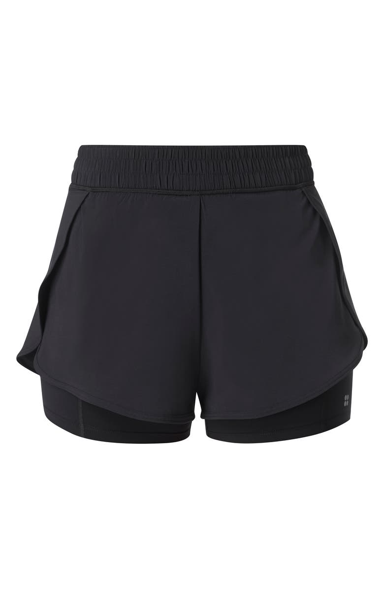 Sweaty Betty 2-in-1 Training Shorts, Alternate, color, Black