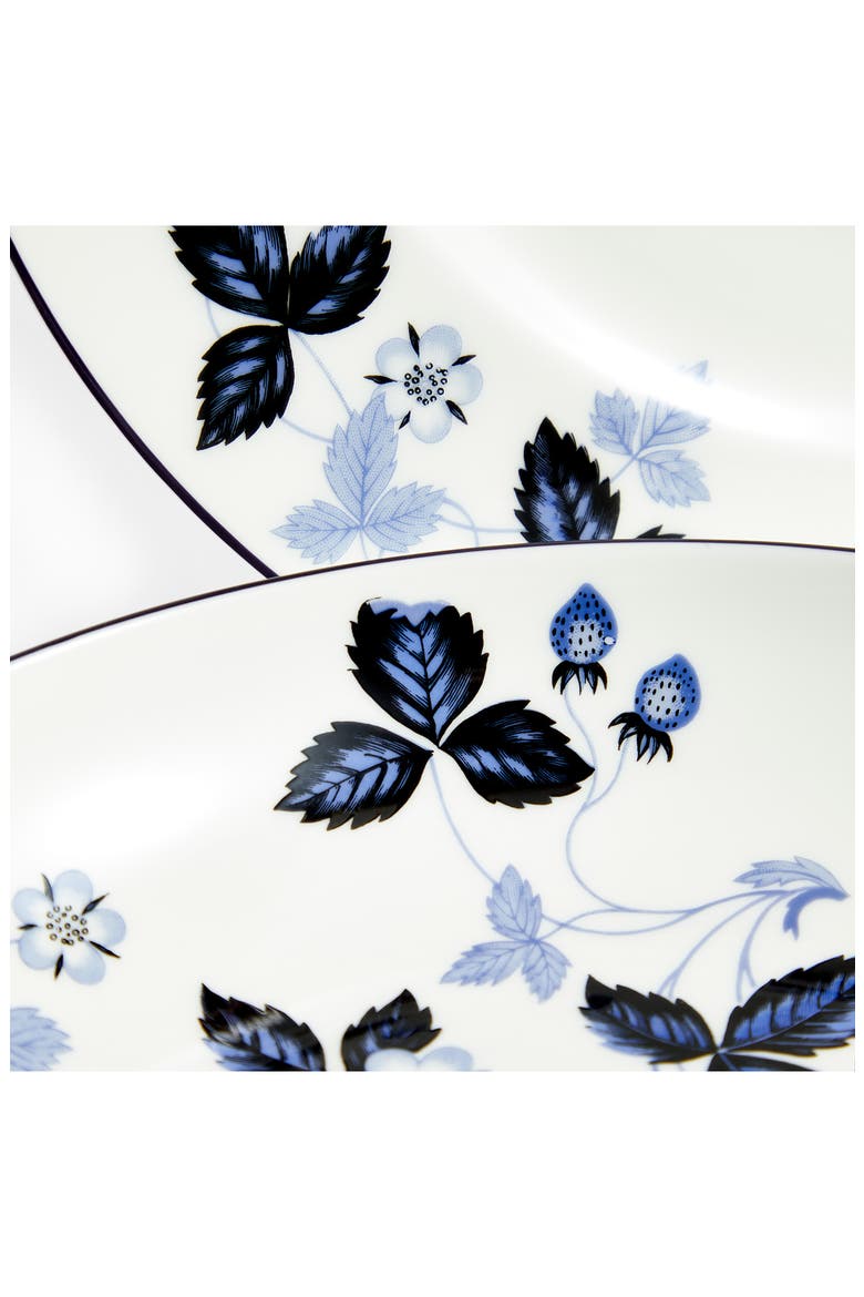 Wild Strawberry 4-Piece Bone China Dinnerware Set, Alternate, color, BLUE