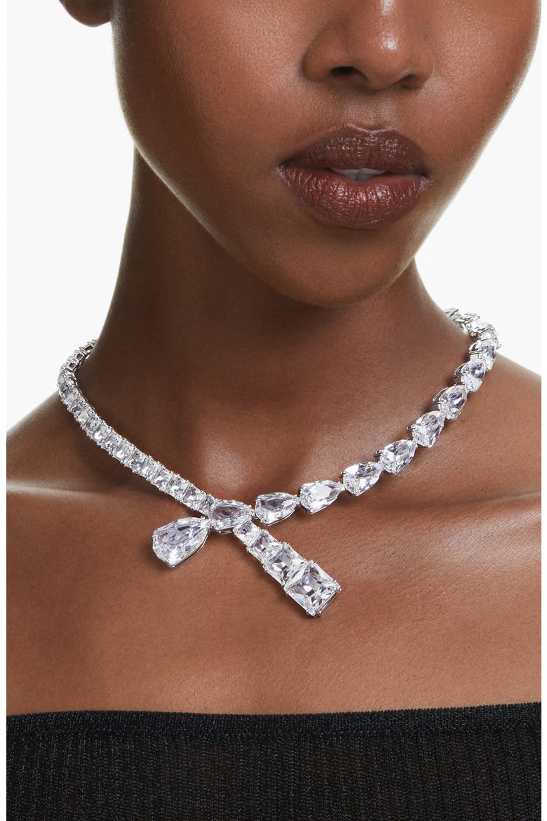Matrix Collar Necklace, Alternate, color, SILVER/ WHITE