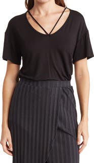 GO COUTURE Deep V-Neck Boyfriend Tee