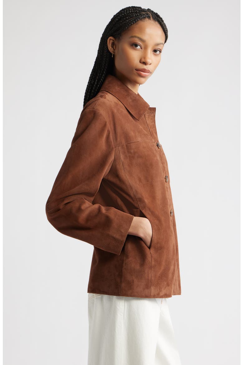 Suede Shirt Jacket, Alternate, color, BROWN MUSTANG
