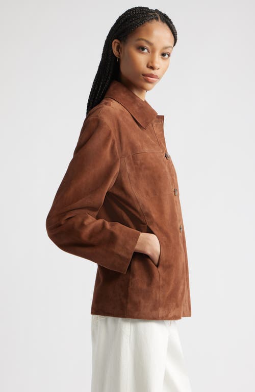 Nordstrom Suede Shirt Jacket In Brown