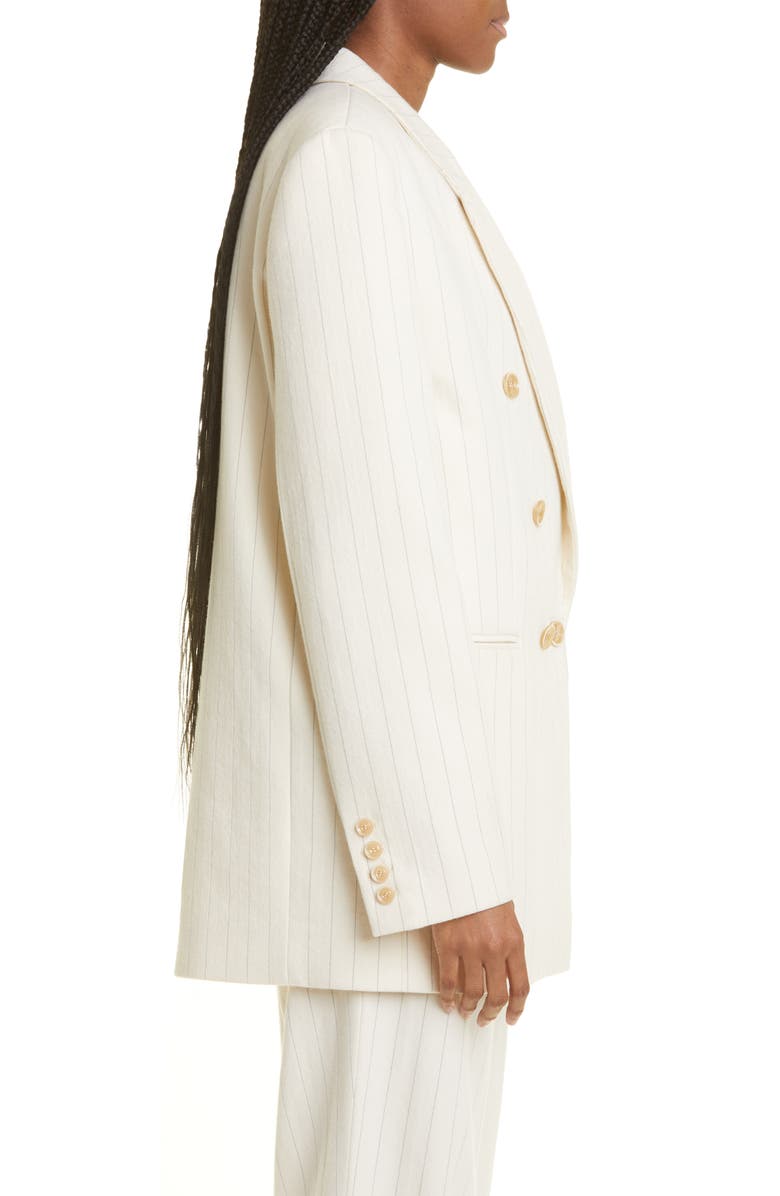 Zimmermann Luminosity Pinstripe Relaxed Wool & Cotton Blend Jacket, Alternate, color, 
