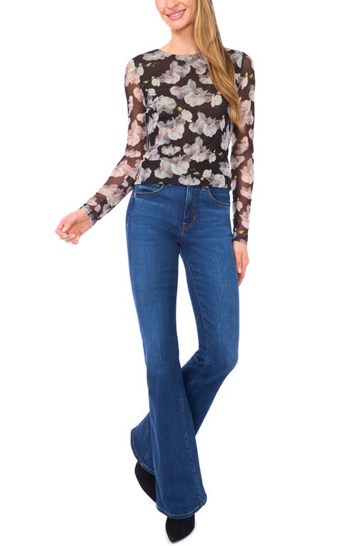 Ted Baker Floral Mesh Top In Multi