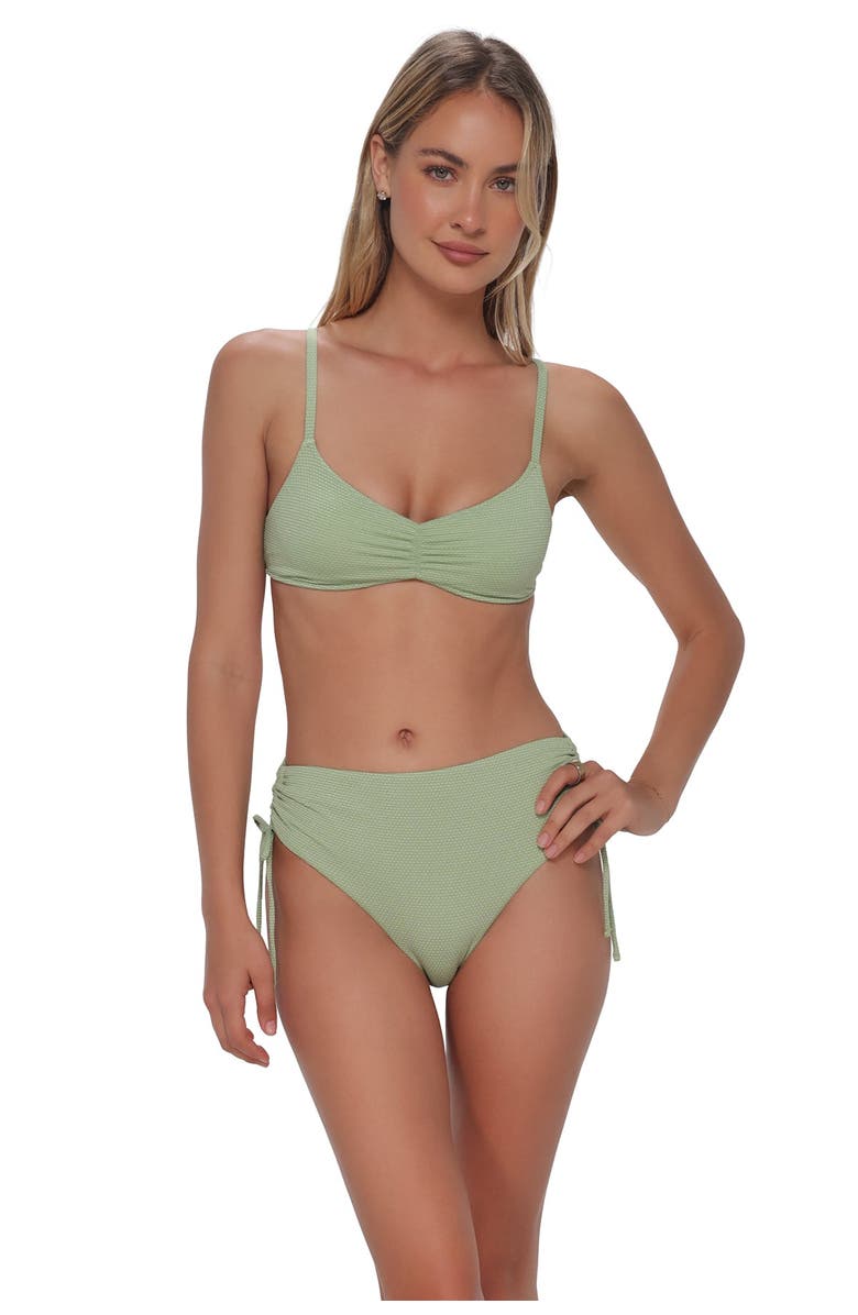 Swim Systems Sylvia Bralette Bikini Swimsuit Top, Main, color, Aloe Lurex